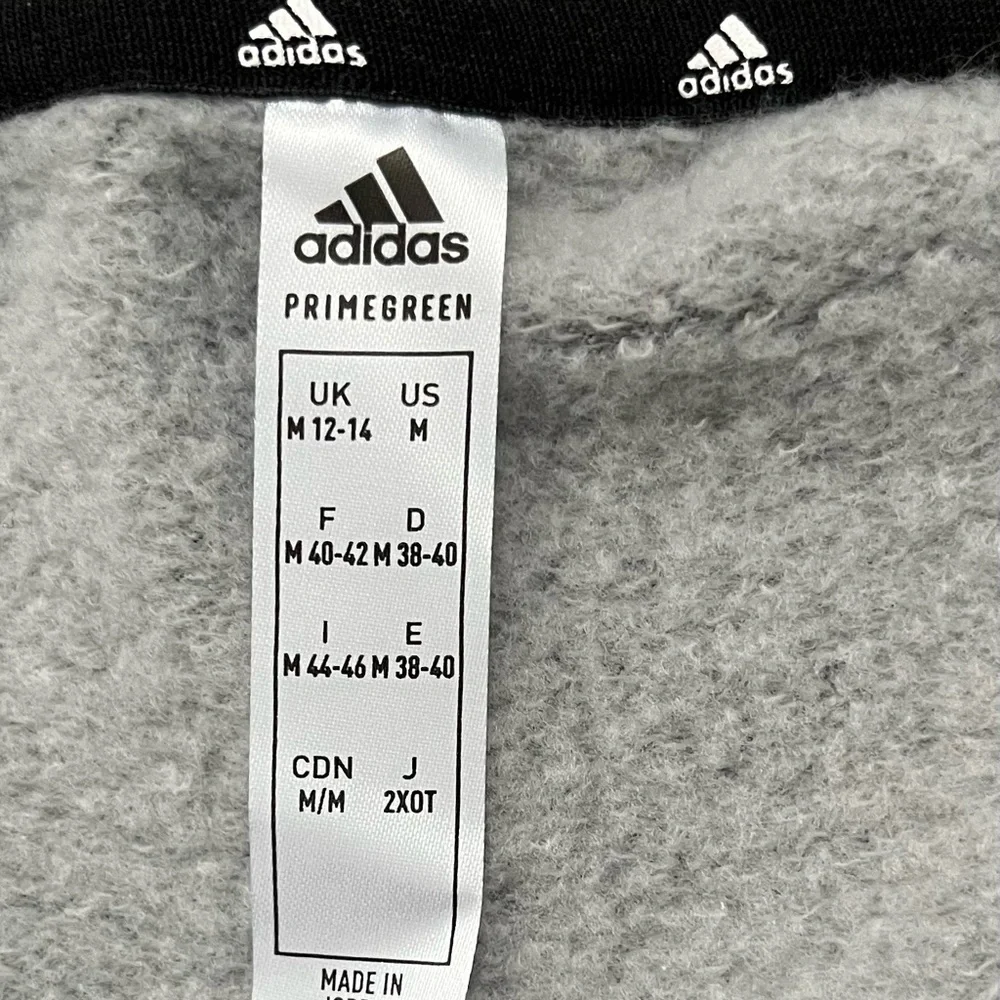 ADIDAS PRIME-GREEN Boxy Cropped 3-Stripe Sweatshirt - Grey Heather - M - Picture 8 of 9